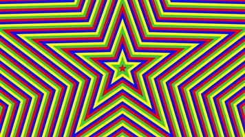 Color pentagonal star simple flat geometric background loop. video