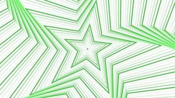 grüner Dreh fünfeckiger Stern einfach flach geometrisch auf weißer Hintergrundschleife. video