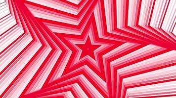 rosso grassetto rotazione pentagonale stella semplice piatto geometrico su bianca sfondo ciclo continuo. video