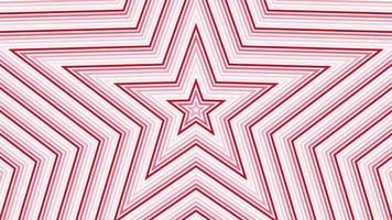 Red pentagonal star simple flat geometric on white background loop. Starry radio waves endless creative animation. Stars seamless motion graphic backdrop. Astra radar sonar rings design. video