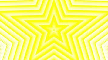 étoile pentagonale gras jaune simple plat géométrique sur boucle de fond blanc. ondes radio étoilées animation créative sans fin. toile de fond graphique de mouvement sans couture d'étoiles. conception d'anneaux de sonar radar astra. video