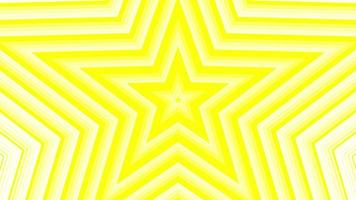 Yellow bold pentagonal star simple flat geometric on white background loop. Starry radio waves endless creative animation. Stars seamless motion graphic backdrop. Astra radar sonar rings design. video