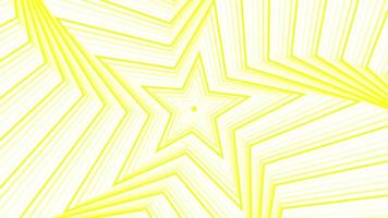 Yellow spin pentagonal star simple flat geometric on white background loop. video