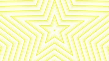Yellow pentagonal star simple flat geometric on white background loop. Starry radio waves endless creative animation. Stars seamless motion graphic backdrop. Astra radar sonar rings design. video