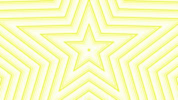 Yellow pentagonal star simple flat geometric on white background loop. Starry radio waves endless creative animation. Stars seamless motion graphic backdrop. Astra radar sonar rings design. video