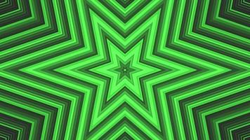 Green bold hexagonal star simple flat geometric on dark grey black background loop. video