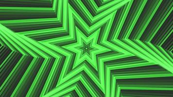Green bold spin hexagonal star simple flat geometric on dark grey black background loop. video