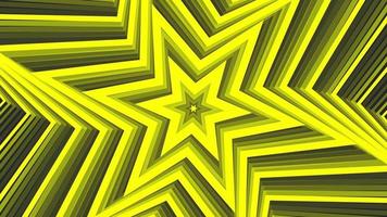 Yellow bold spin hexagonal star simple flat geometric on dark grey black background loop. video