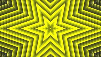 estrela hexagonal em negrito amarelo simples geométrica plana em loop de fundo preto cinza escuro. video