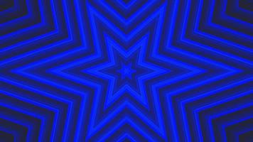 Blue bold hexagonal star simple flat geometric on dark grey black background loop. video