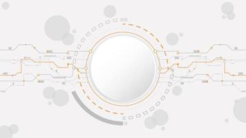 white grey circle technology background abstract. technology with line digital color grey, orange, dot, hi-tech, vector. circle technological for web banner, background, wallpaper, structure, object. vector