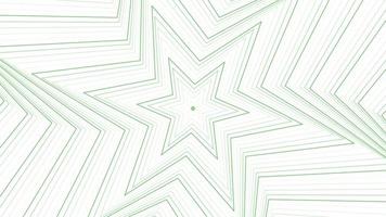 Green slim spin hexagonal star simple flat geometric on white background loop. video