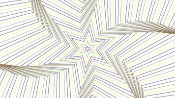 Color slim spin hexagonal star simple flat geometric on white background loop. video