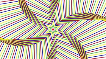 Color spin hexagonal star simple flat geometric on white background loop video
