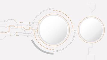 white grey circle technology background abstract. technology with line digital color grey, orange, dot, hi-tech, vector. circle technological for web banner, background, wallpaper, structure, object. vector