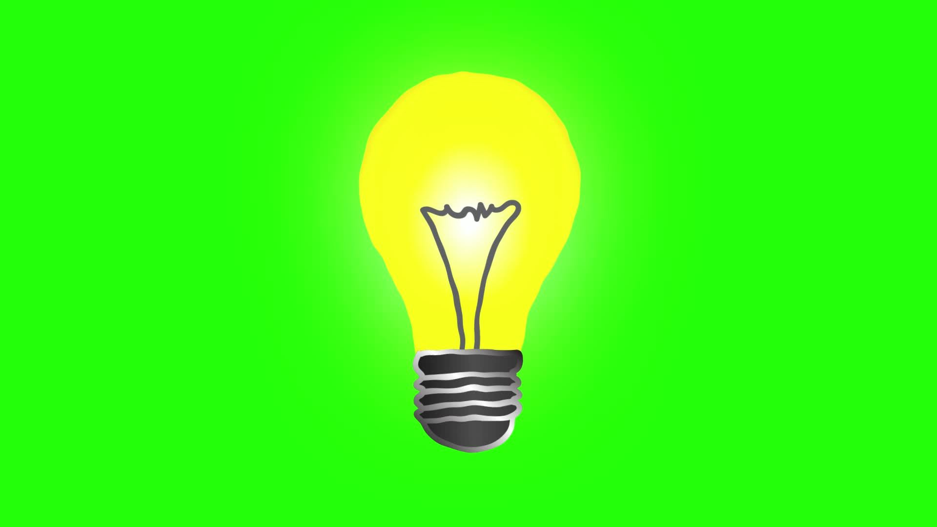 Cartoon Light Bulb Idea Popping on Green Background. 16472944 Stock