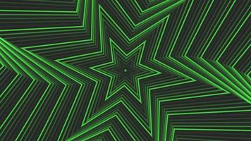 Green spin hexagonal star simple flat geometric on dark grey black background loop. video