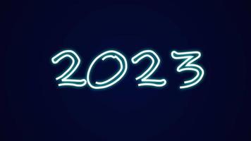 Happy new year2023 neon text video