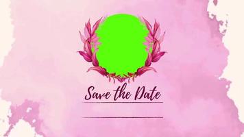 Pink White Floral Wedding Animated Green Screen Video