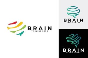 brain set logo icon vector