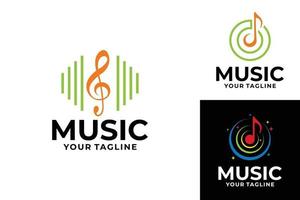 vector de icono de logotipo de conjunto de música