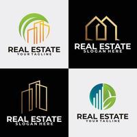 real estate logo set icon vector