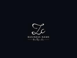 Stylish Zc Letter Logo, Unique Zc Signature Logo Letter Vector Art