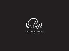 logotipo de letra bn inicial, vector de letra del logotipo bn de tipografía