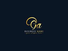 golden ga ag carta logo icono vector stock