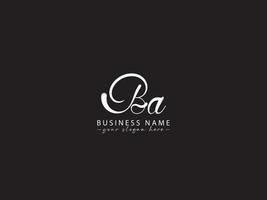 Initial Ba Letter Logo, Typography Ba Logo Letter Vector