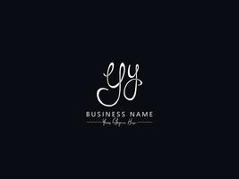 Handwriting Yy Signature Logo, Initial Yy Logo Letter Vector