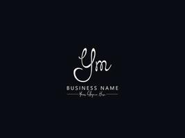 Handwriting Ym Signature Logo, Initial Ym Logo Letter Vector