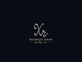 Minimalist Xr Signature Letter, Initial Xr Logo Design For Business vector