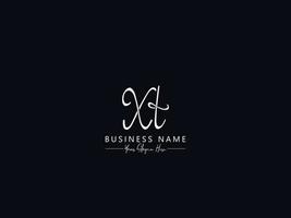 Minimalist Xt Signature Letter, Initial Xt Logo Design For Business vector