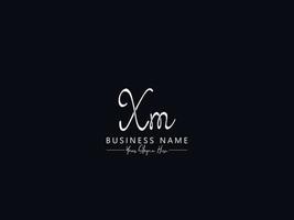 Minimalist Xm Signature Letter, Initial Xm Logo Design For Business vector
