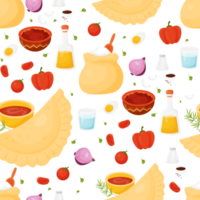 Seamless pattern with latin american food png