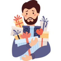 hombre con regalos png