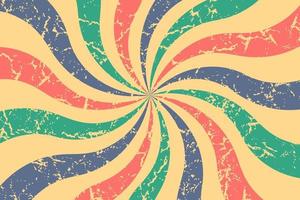 Classic retro spiral background. vintage ray backdrop and wallpaper design with grunge style vector