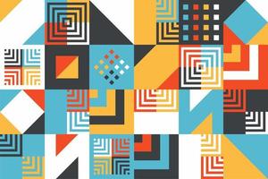 Colorful geometric shape mosaic pattern background vector