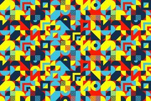 Colorful geometric shape mosaic pattern background vector