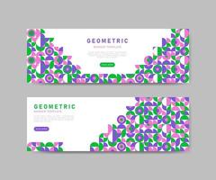 Colorful flat mosaic horizontal banners template vector