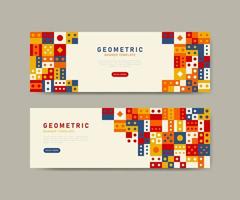Colorful flat mosaic horizontal banners template vector