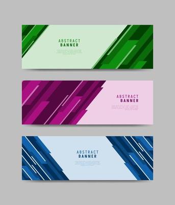 Modern business style banners with geometric shapes