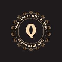 logotipo de letra q creativa de lujo para empresa, vector libre de logotipo de letra q