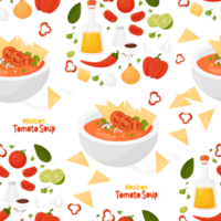 patrones sin fisuras con sopa de tomate mexicana png