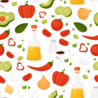patrones sin fisuras con frutas y verduras