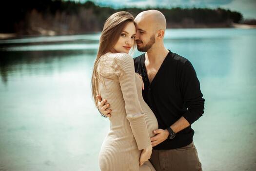 Lovely young future parents photo