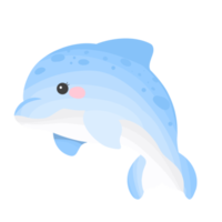 blue dolphin, sea animal illustration png