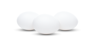 transparant PNG drie eieren met schaduwen.
