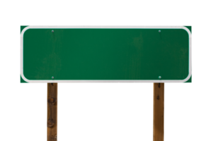 png transparent du panneau de signalisation vert vierge moyen prêt pour votre message.